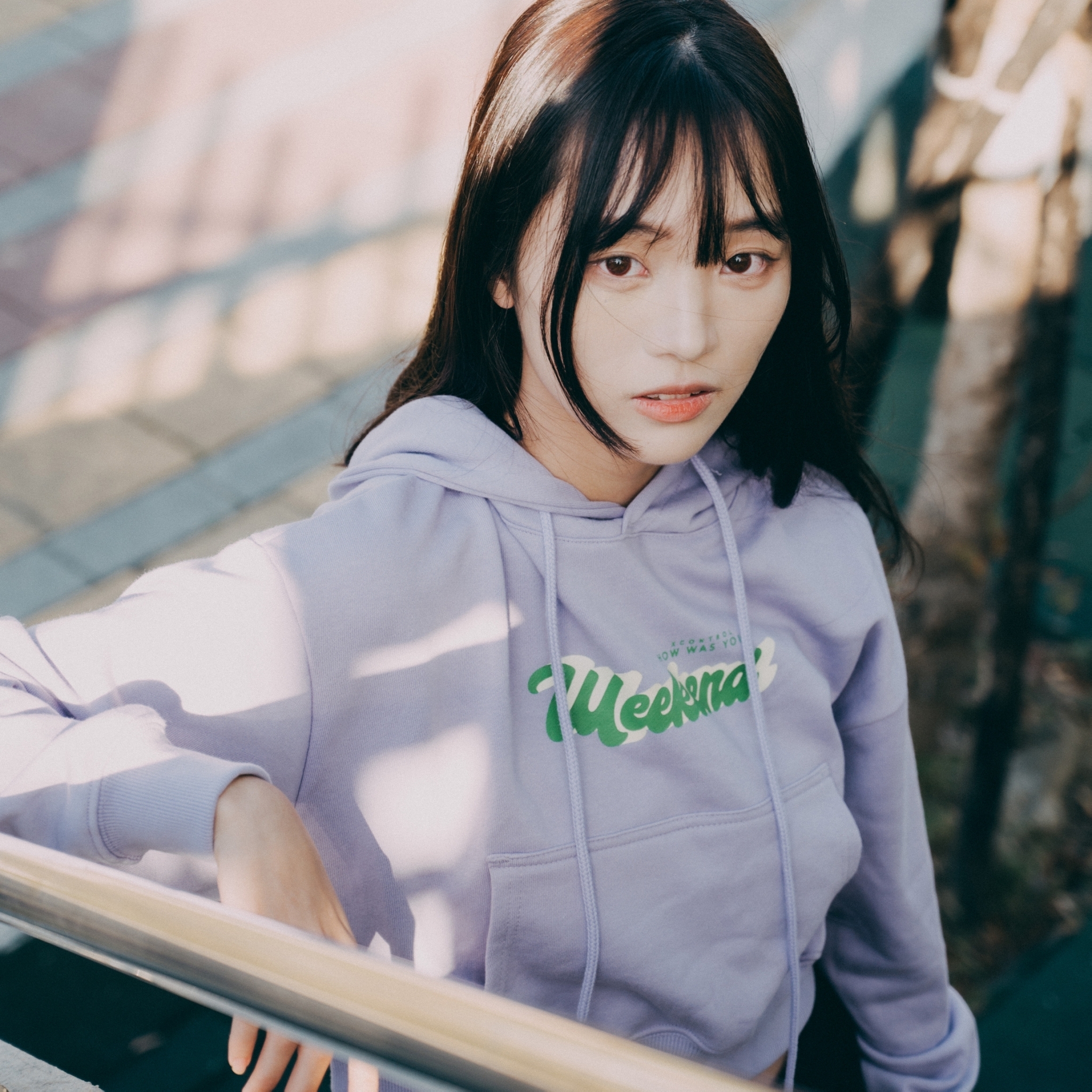 XCTRL 週末好嗎短版帽T-粉紫