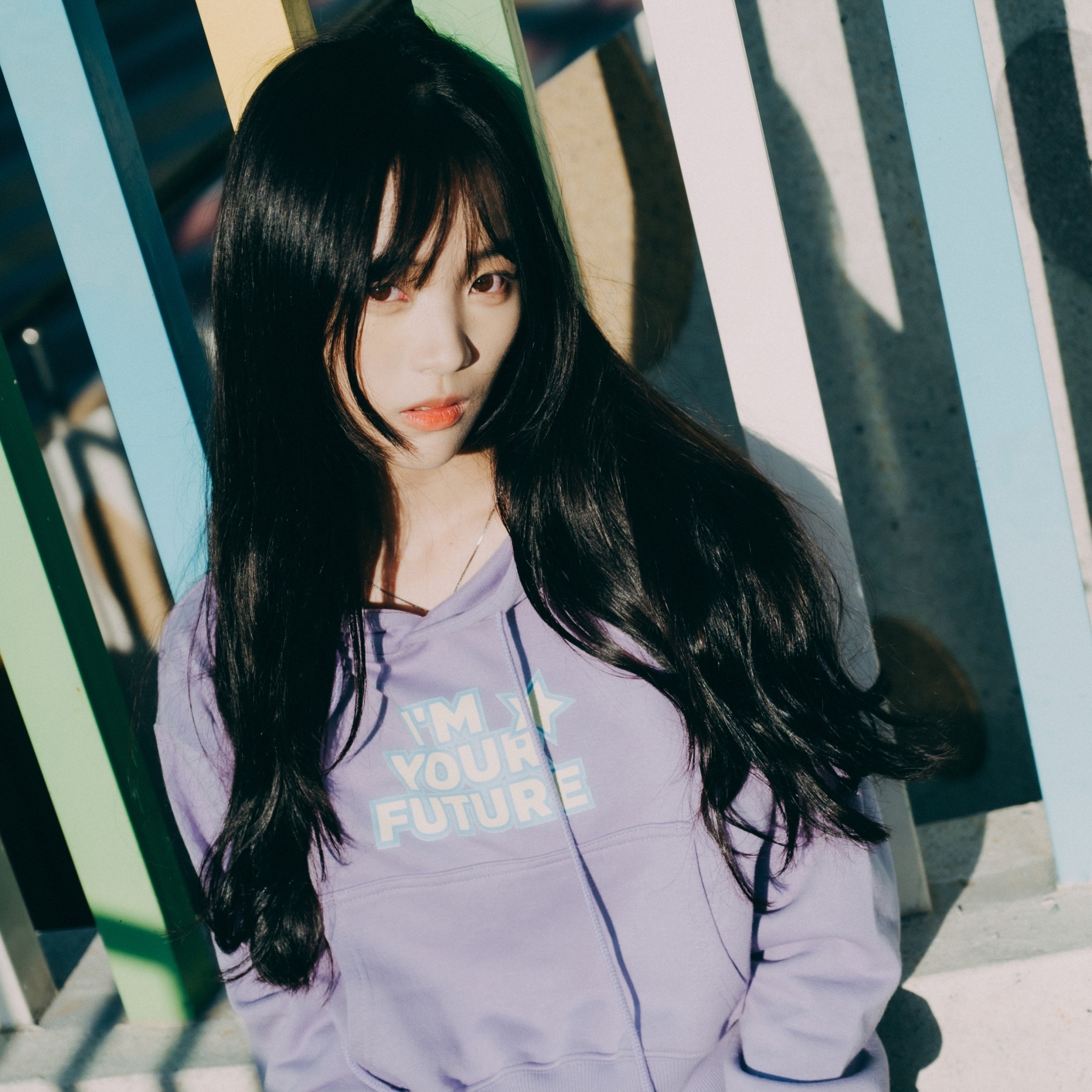 XCTRL 我是你的未來短版帽T-粉紫