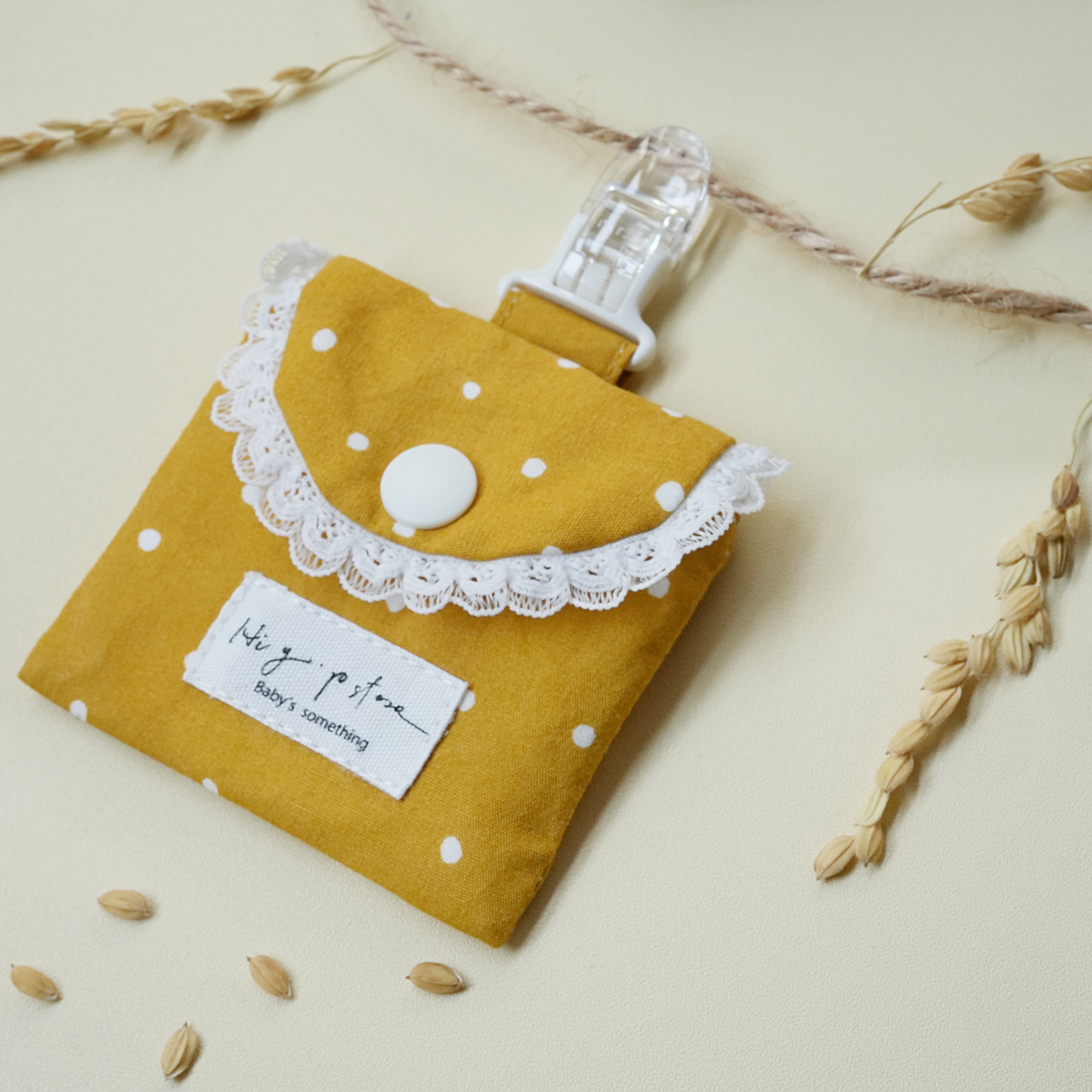 Hi Y.P store-平安符袋-芥末黃點點