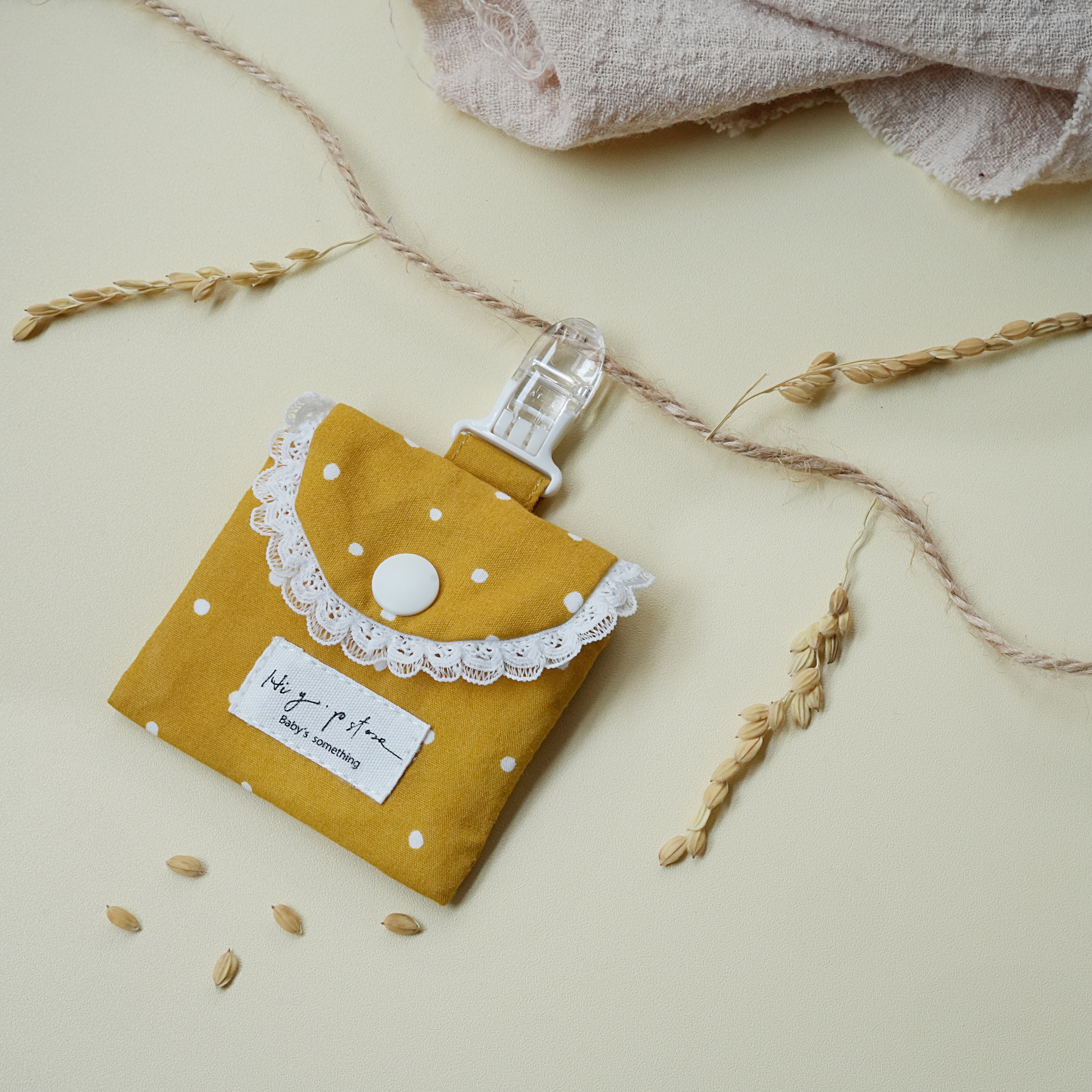 Hi Y.P store-平安符袋-芥末黃點點