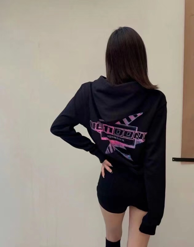 We11done 黑色彩字母衛衣 -T