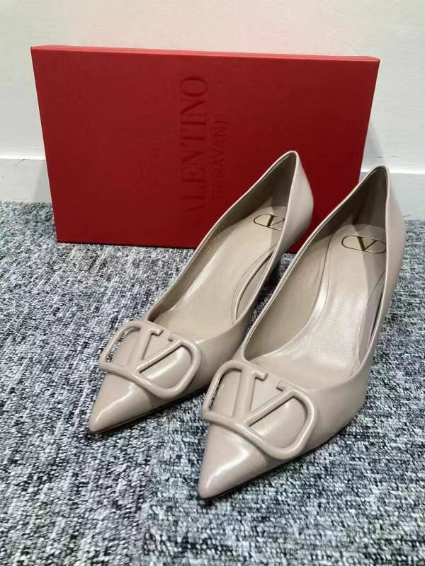 Valentino 裸色標識6cm高跟鞋 -T