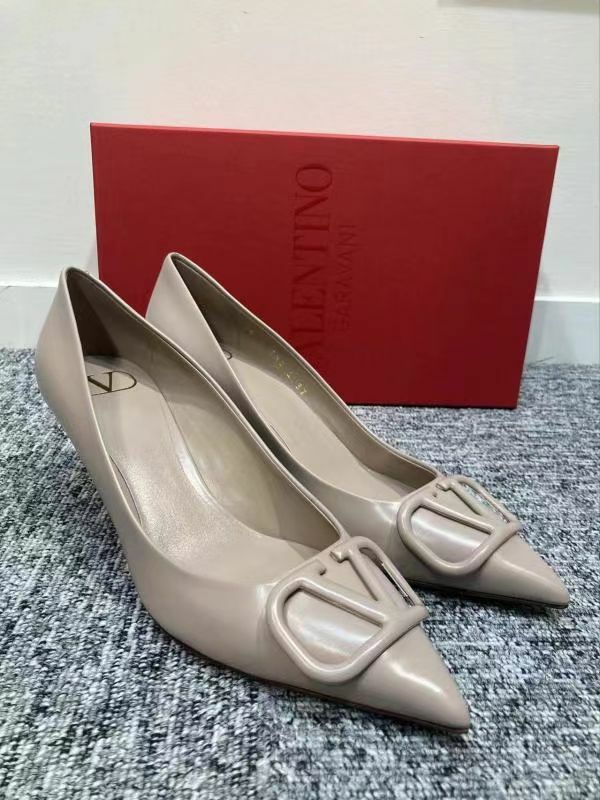 Valentino 裸色標識6cm高跟鞋 -T