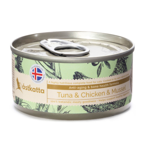 Astkatta 冰島罐 貓罐頭 增强活力主食配方 白鰹吞拿雞肉貽貝