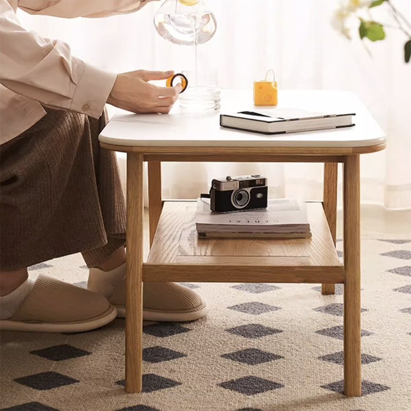 禾沐實木岩板茶几F款HM-L7075