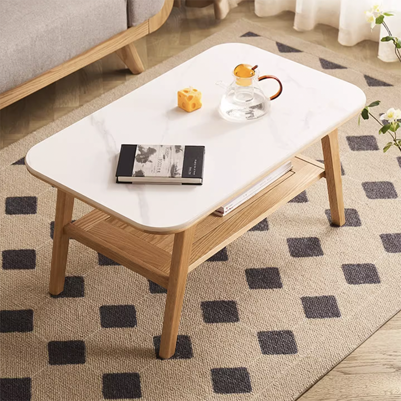 禾沐實木岩板茶几F款HM-L7075