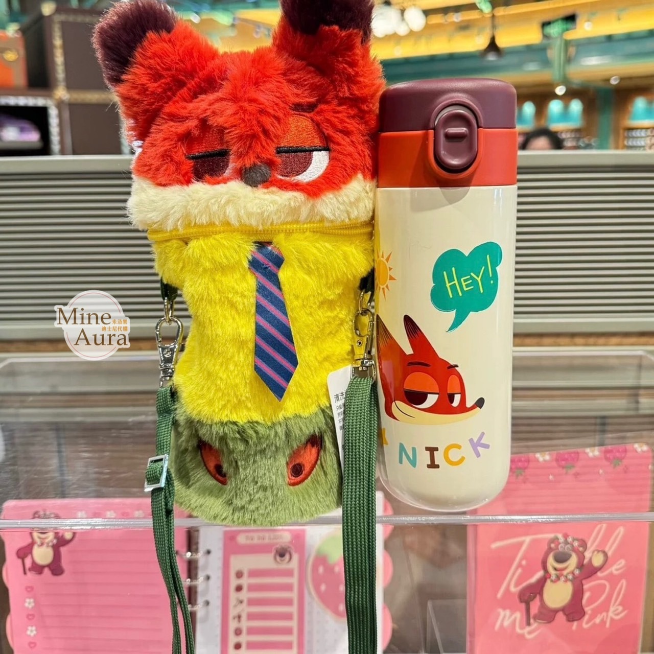 胡尼克 Nick 狐狸 保溫瓶+絨毛造型杯套 動物方城市 Zootopia -上海迪士尼樂園