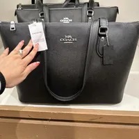 [S] COACH CH285 LEATHER TOTE ,SV/BLACK, 196395000548 (SCO628)