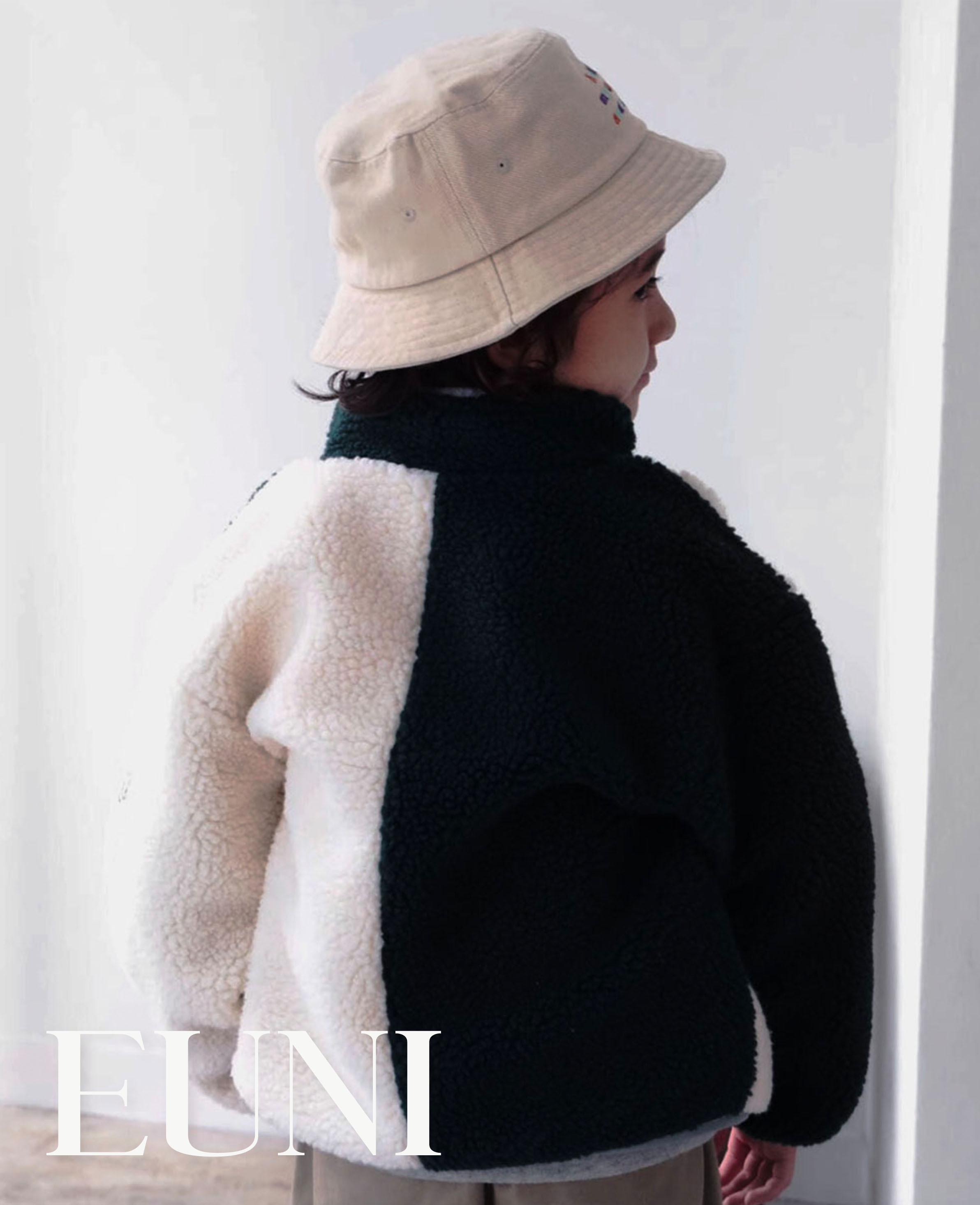 黑白幻影雙面拼接羊羔絨外套