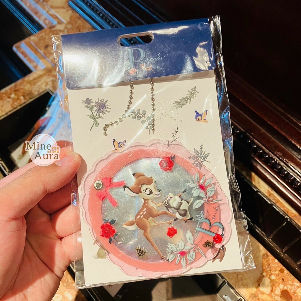 小鹿斑比 Bambi 桑普兔 Thumper 造型 鏡子設計 鑰匙圈 吊飾 -香港迪士尼樂園