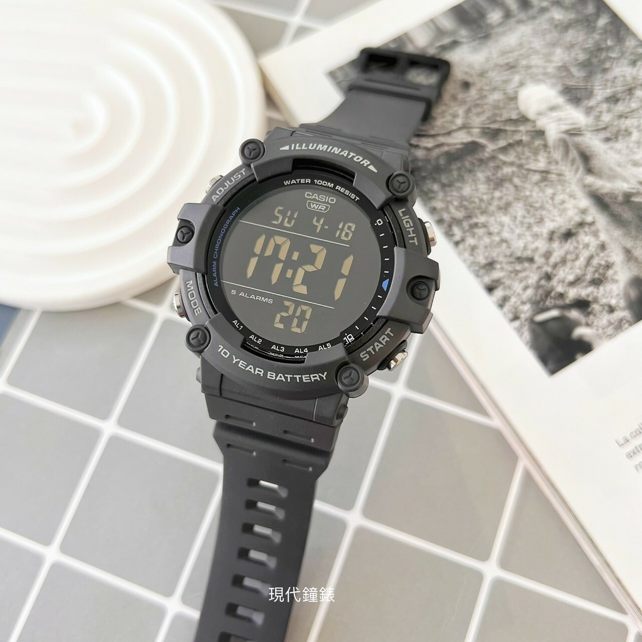 【CASIO 卡西歐】LED大錶面數位電子錶AE-1500WH-8B 51.2mm 現代鐘錶