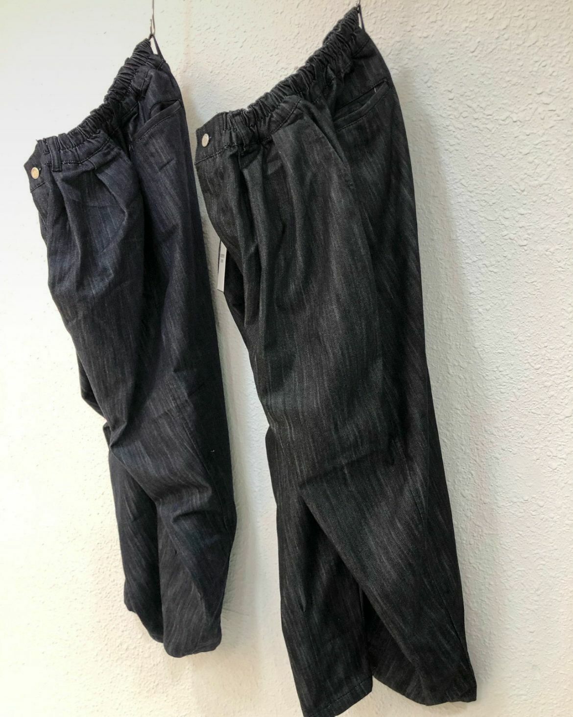 淨色暗紋鬆身牛仔褲 P2717