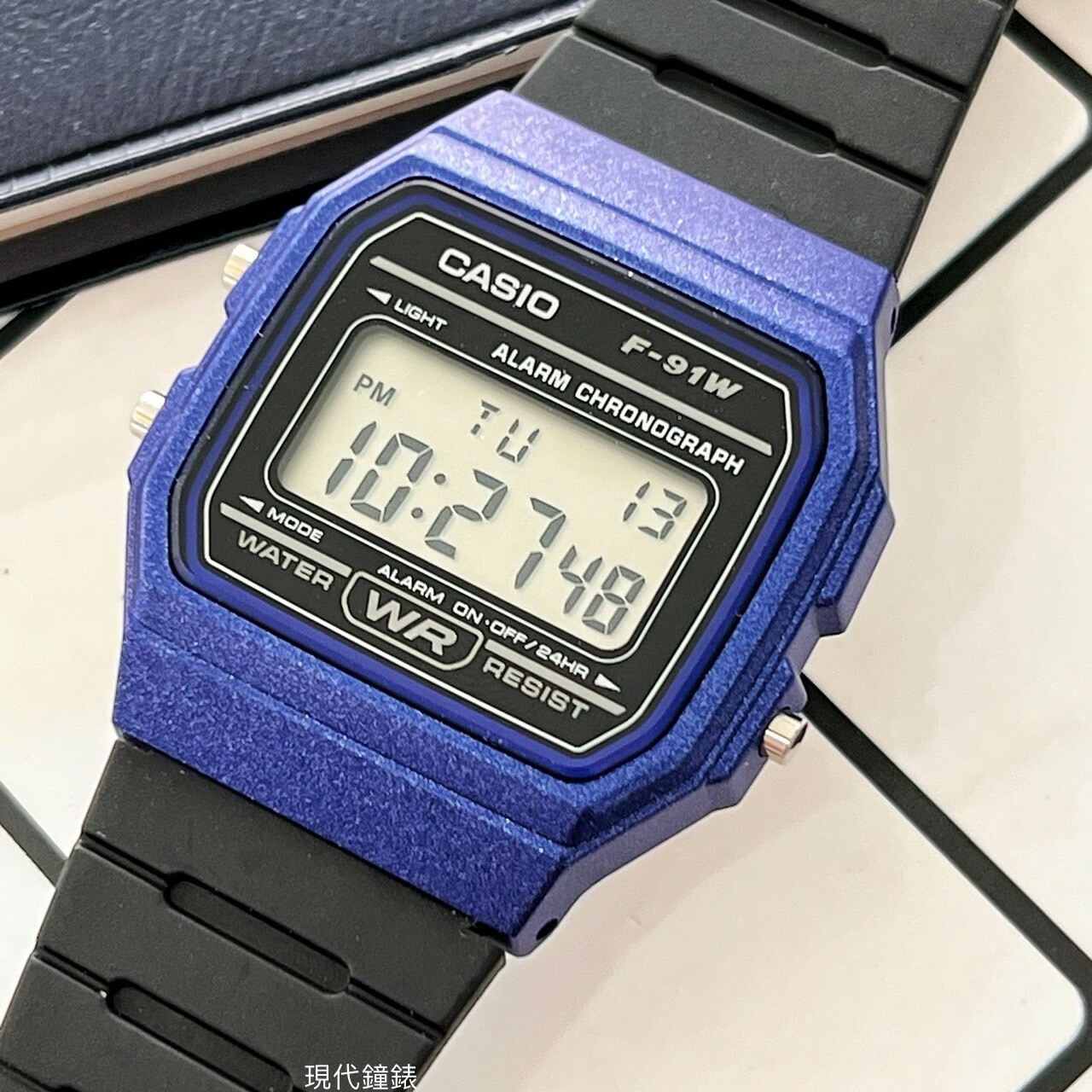【CASIO 卡西歐】復古方形電子錶F-91WM-2A 35.2mm 現代鐘錶