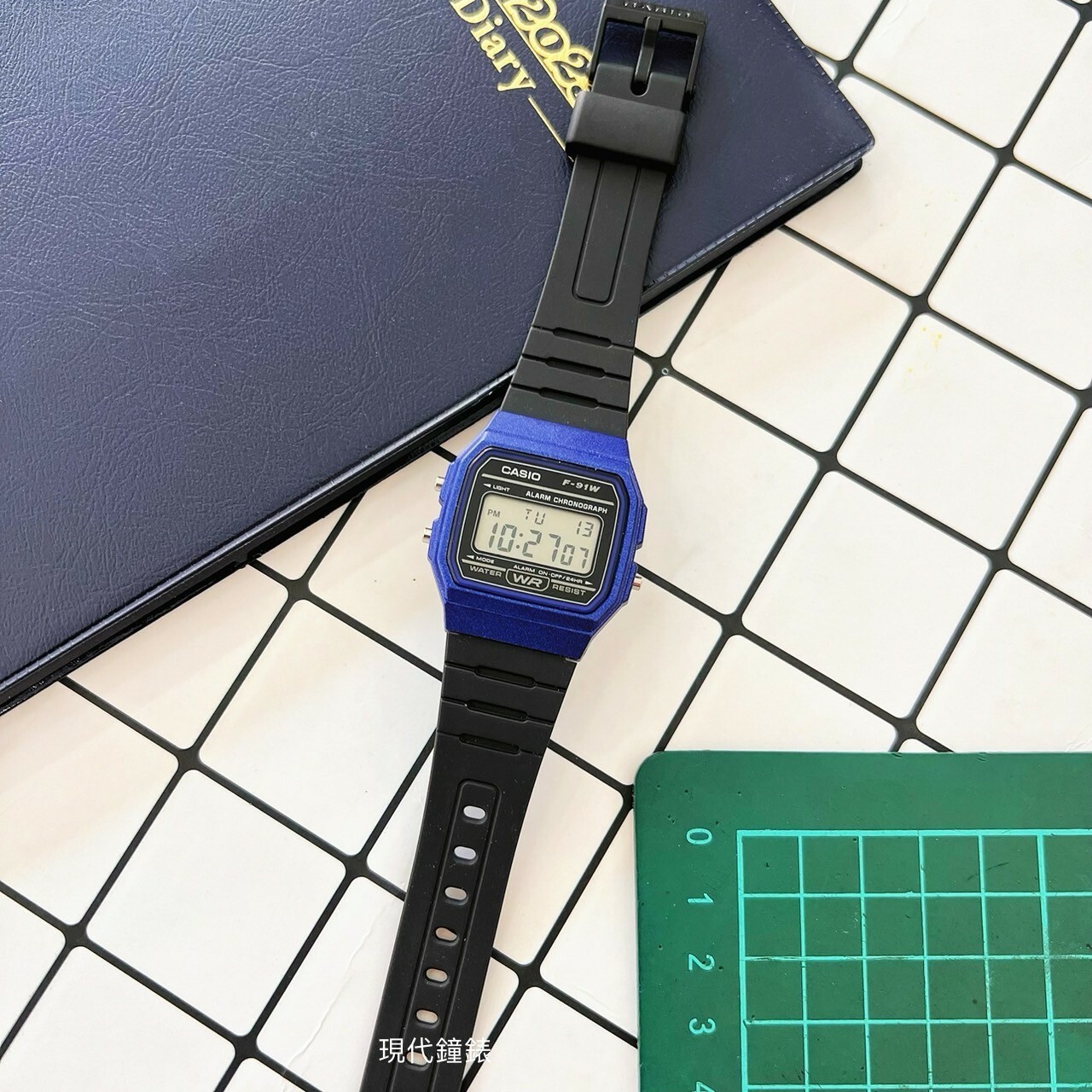【CASIO 卡西歐】復古方形電子錶F-91WM-2A 35.2mm 現代鐘錶