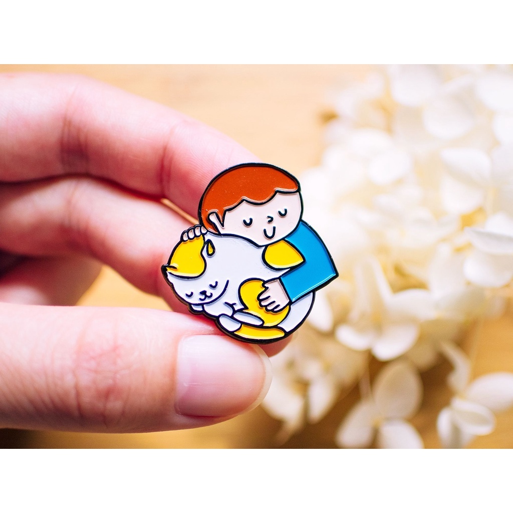 貓奴說：吸貓最幸福 胸針 徽章｜InkSundae