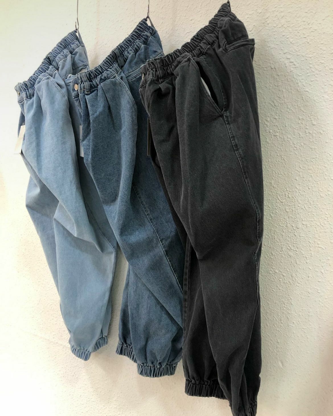 淨色束腳鬆身牛仔褲 P2712