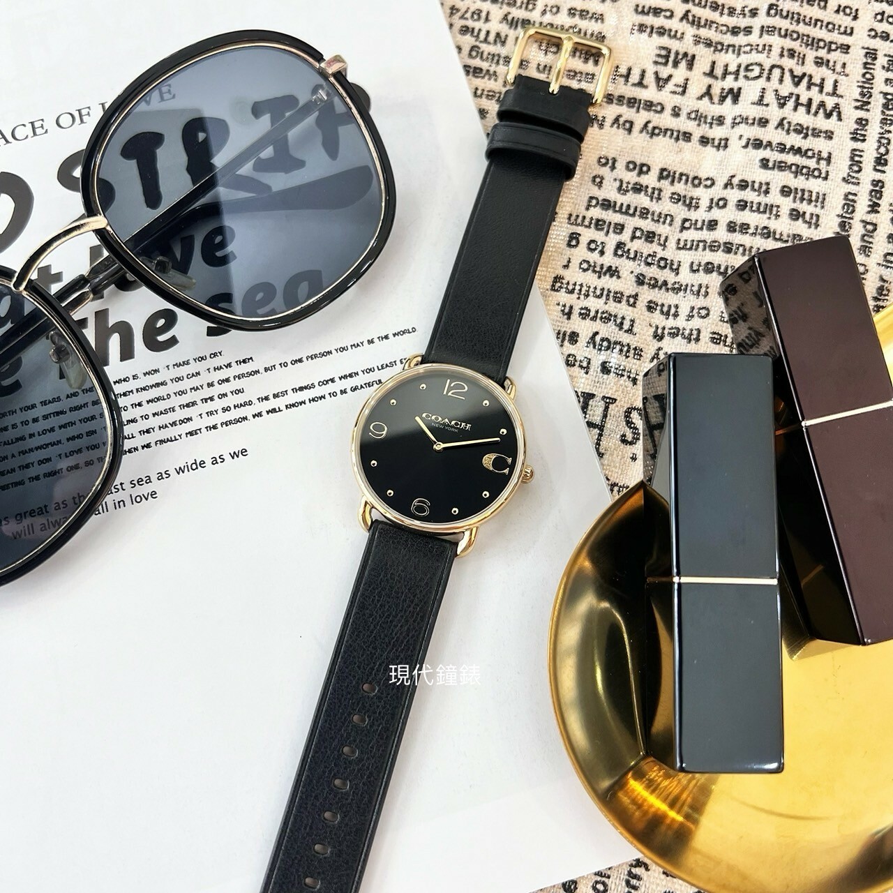 【COACH】 Elliot 金砂LOGO C 時尚腕錶CO14504245 36mm 現代鐘錶