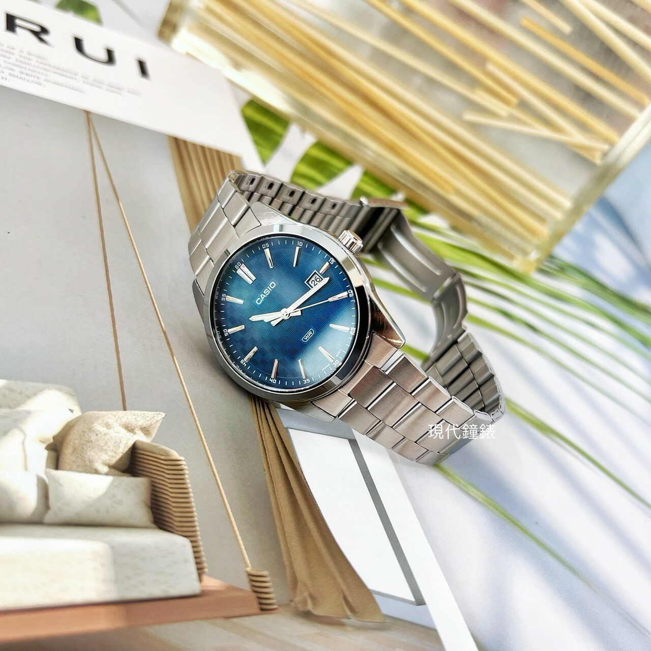 【CASIO 卡西歐】潮流格紋不鏽鋼腕錶MTP-VD03D-2A2 41mm 現代鐘錶