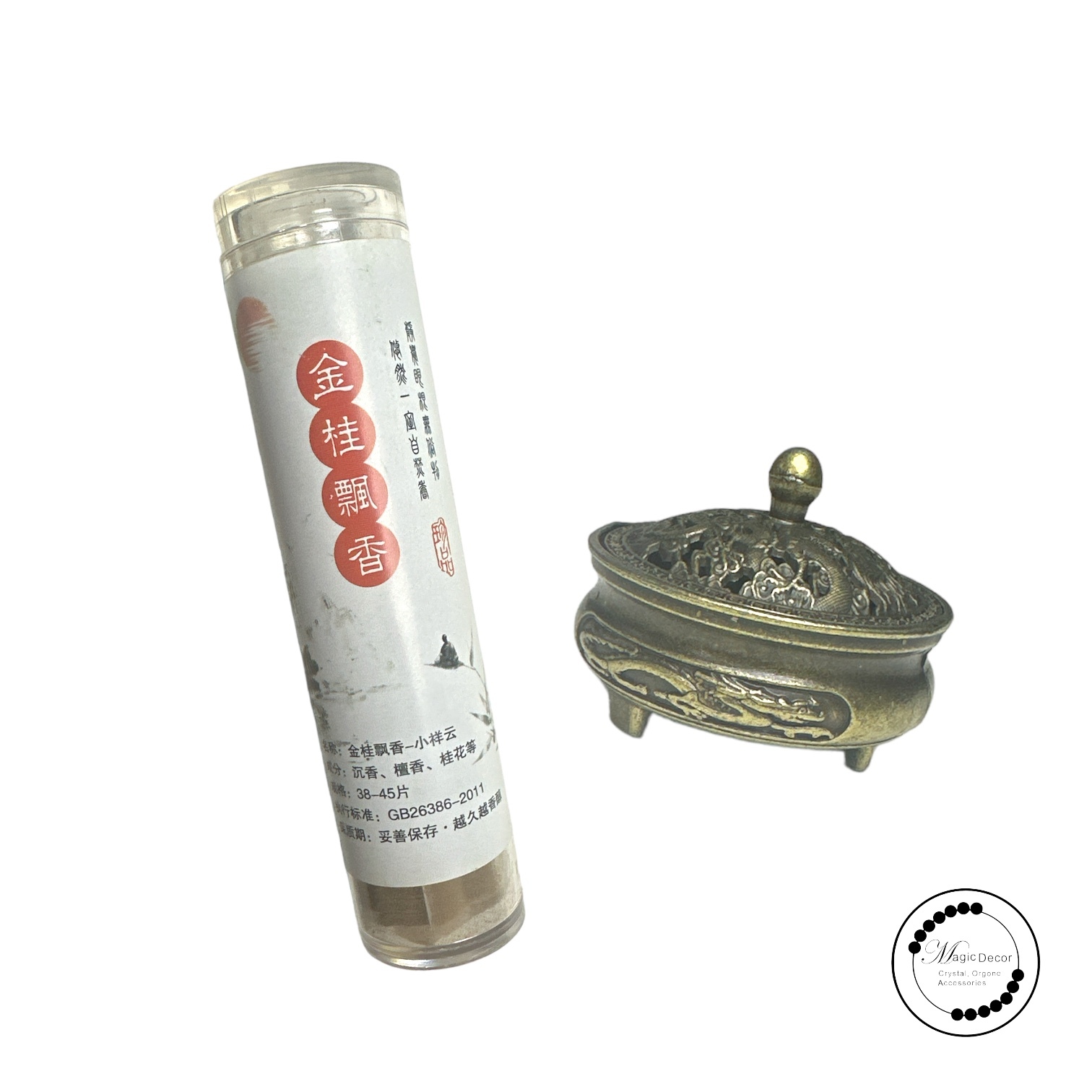 金桂飄香 雲片香 一件+青銅香爐1個