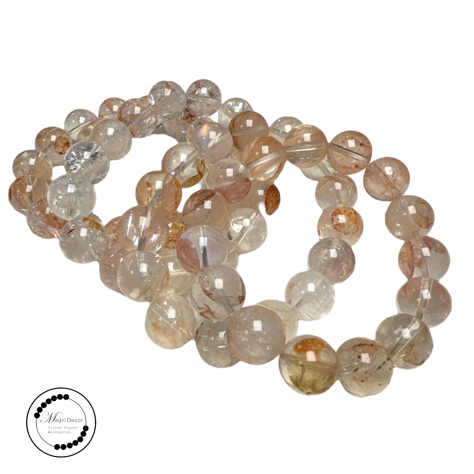 250901 - D9 13mm+頂級熒光橘粉膠花手串