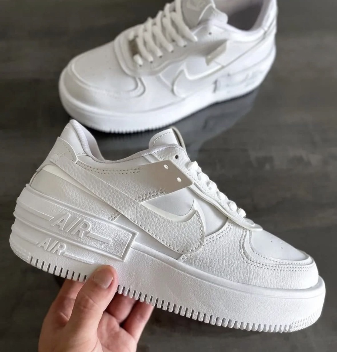 Nike Air Force 1 Shadow 全白 皮革 解構 厚底 輕量 CI0919-100/預購