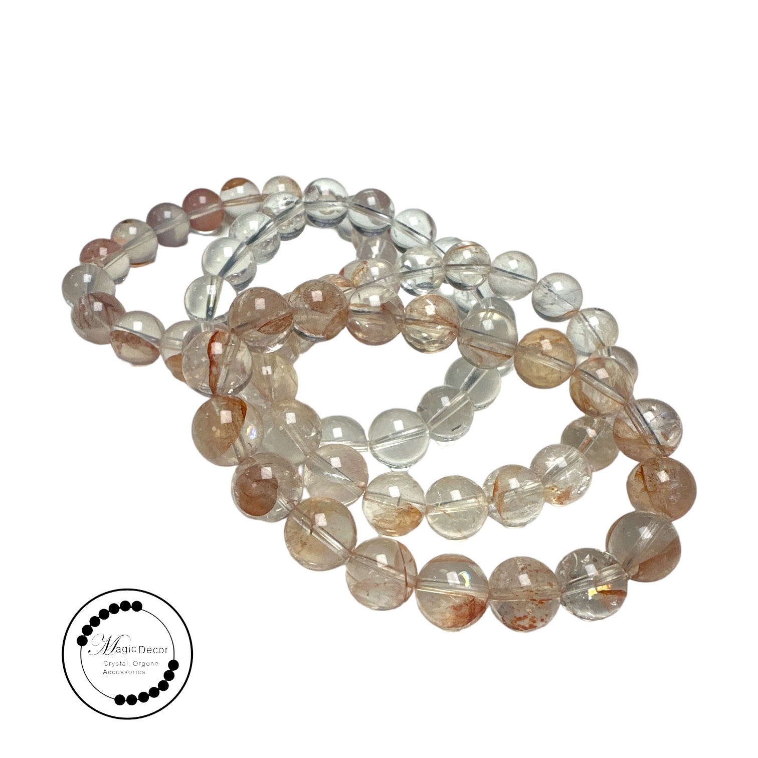 250901 - D6 10mm+頂級熒光橘粉膠花手串