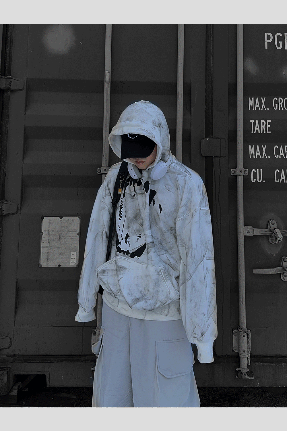 重型暈色水洗連帽T恤