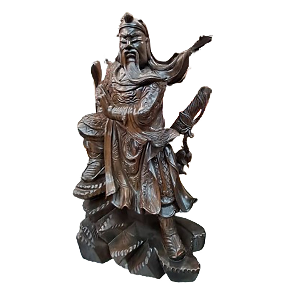 關聖帝君黑檀木雕聖像 48公分 【十方】130852