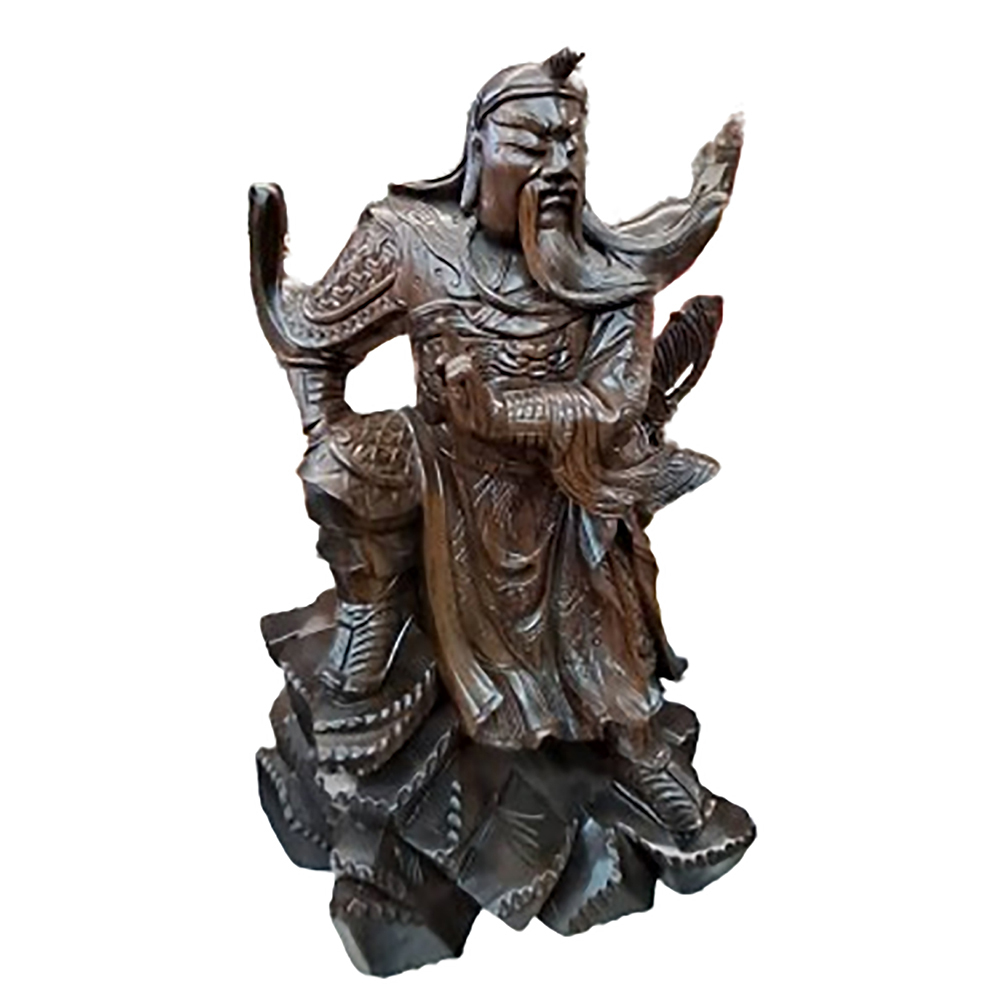 關聖帝君黑檀木雕聖像 48公分 【十方】130852