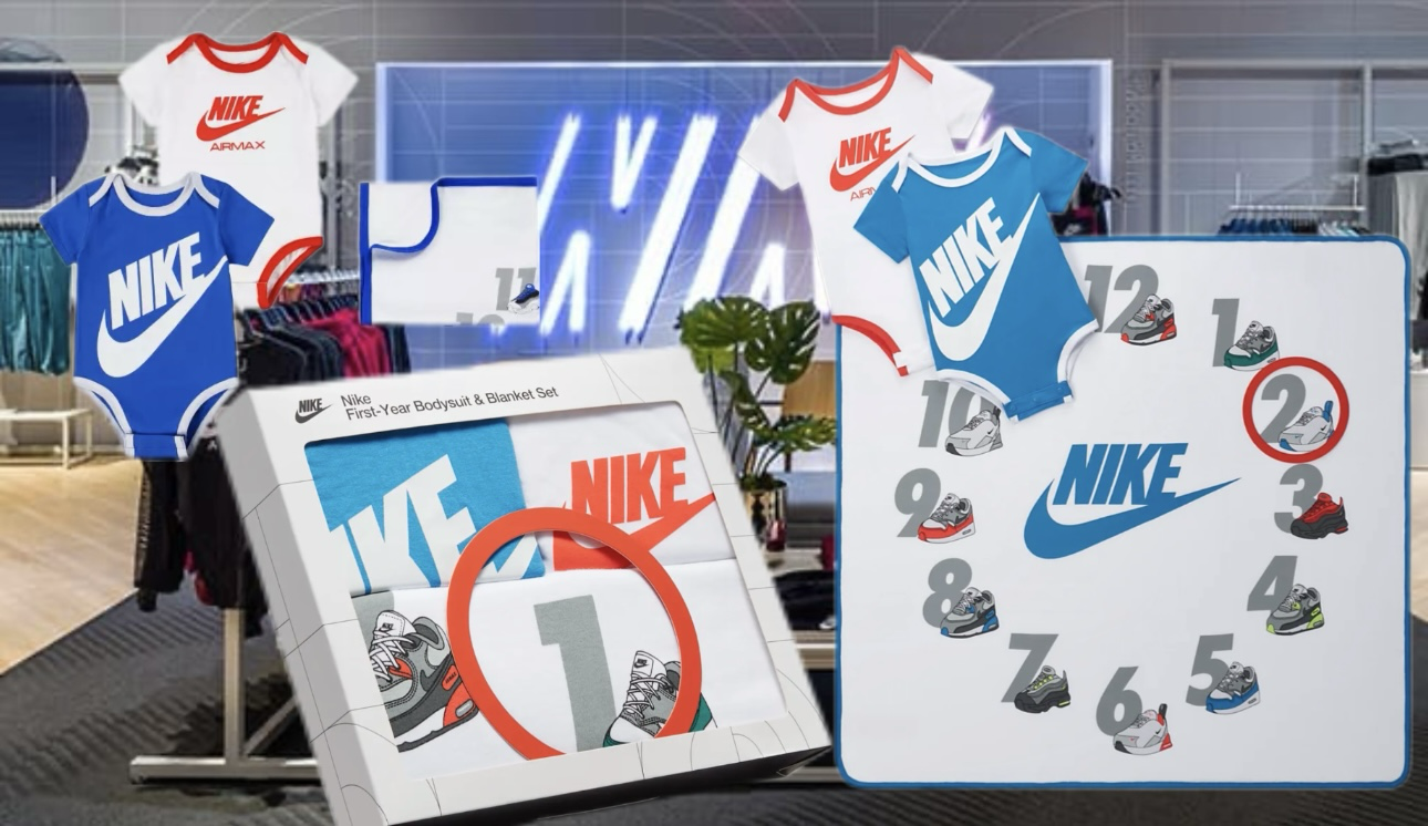 【預購】Nike 0-12M K012890 嬰兒3件套裝 (顏色隨機）