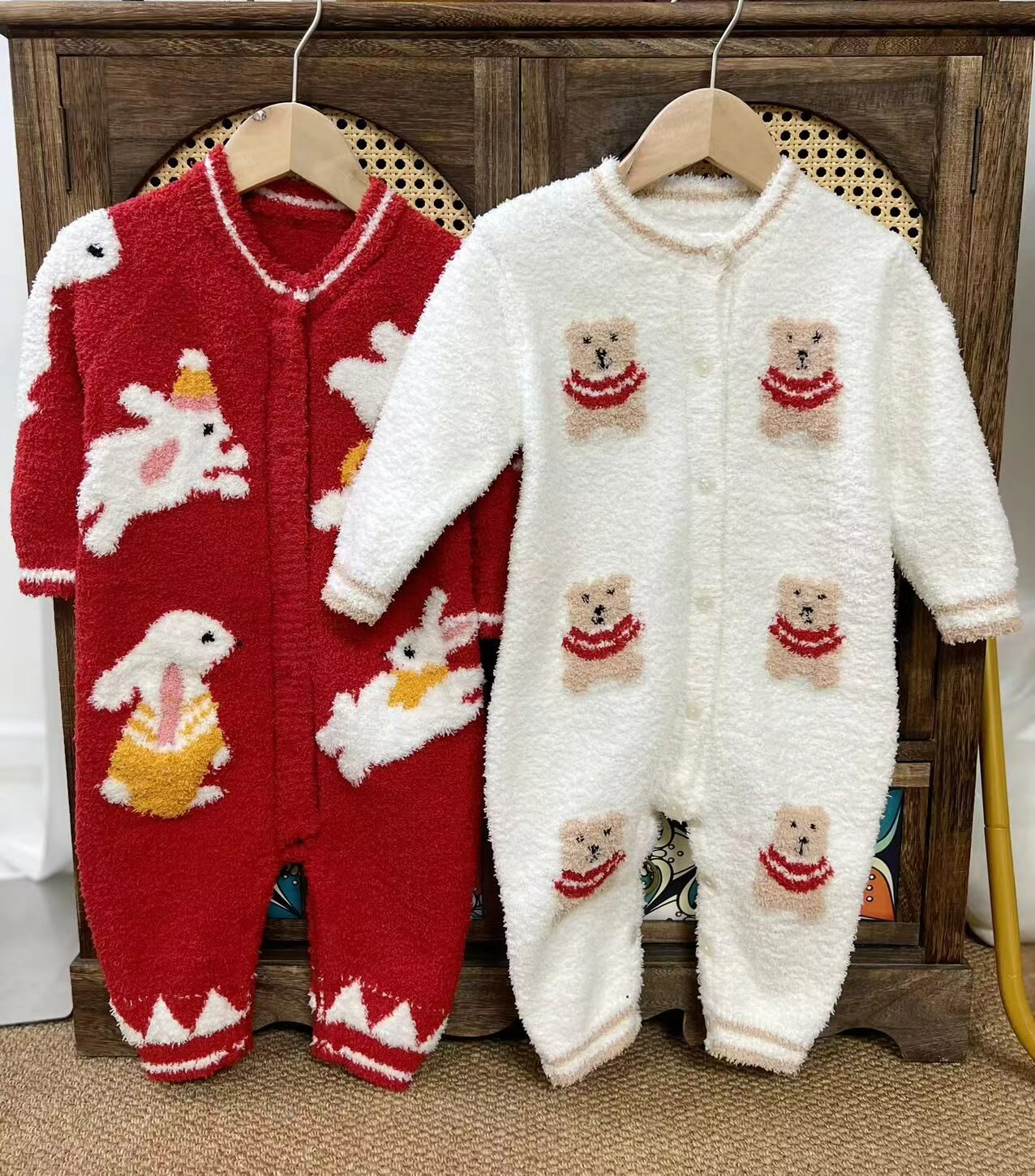 兔兔半邊絨連身衣