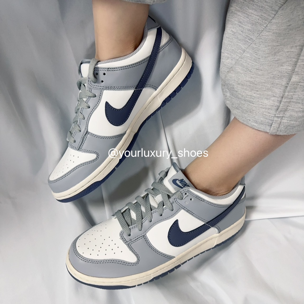 【Luxury】NIKE DUNK 復古奶油底 雲霧灰 灰勾 百搭款 親子款 小童 大童 女生可穿 FB9109-101