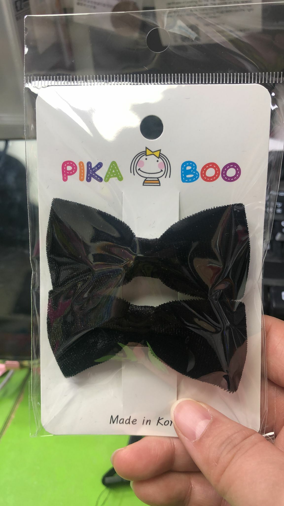韓國Pikaboo 黑色蝴蝶結髮夾 (一套兩隻)