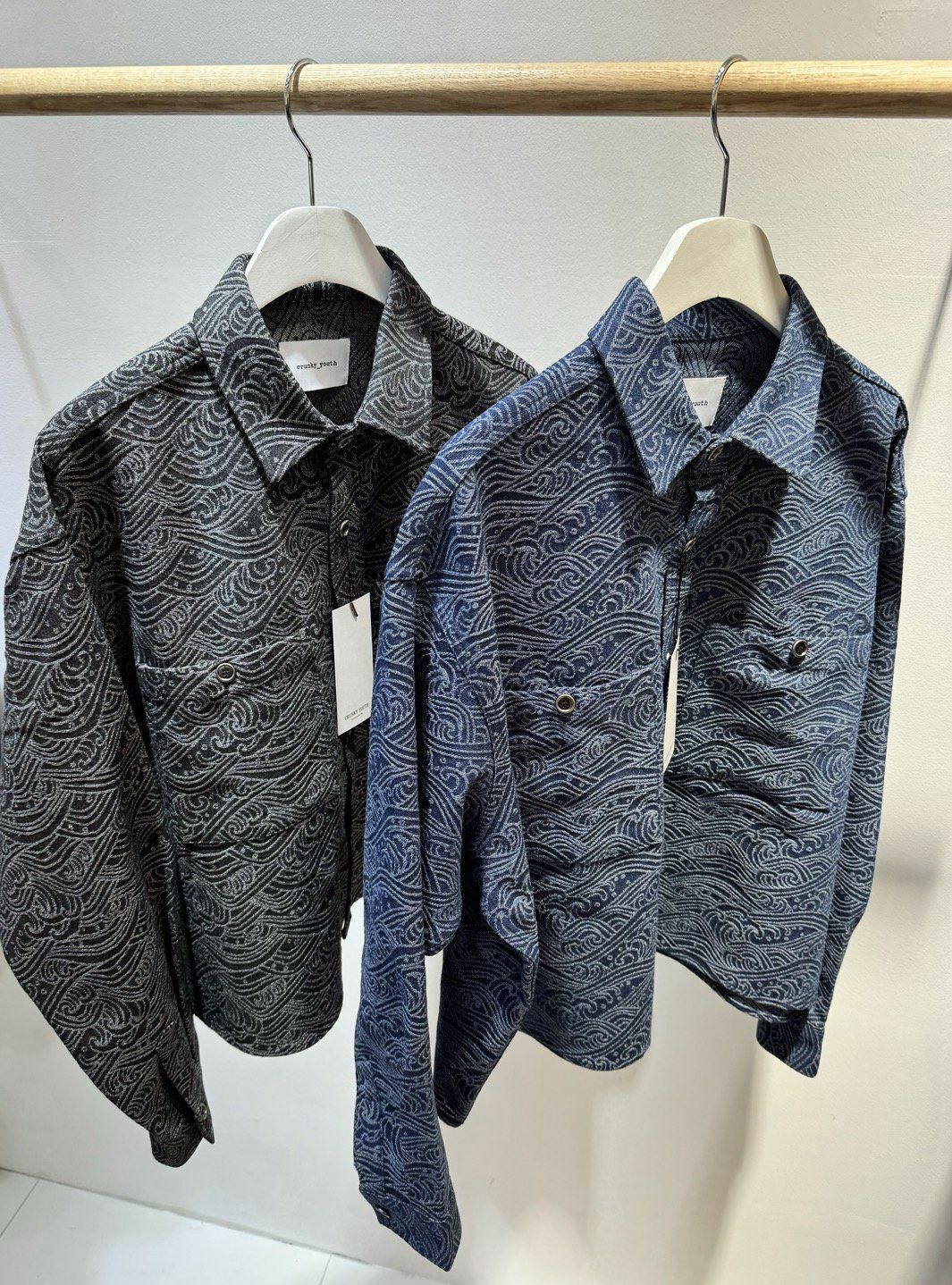 海浪紋短身長袖恤衫 Crunky_youth-022JK