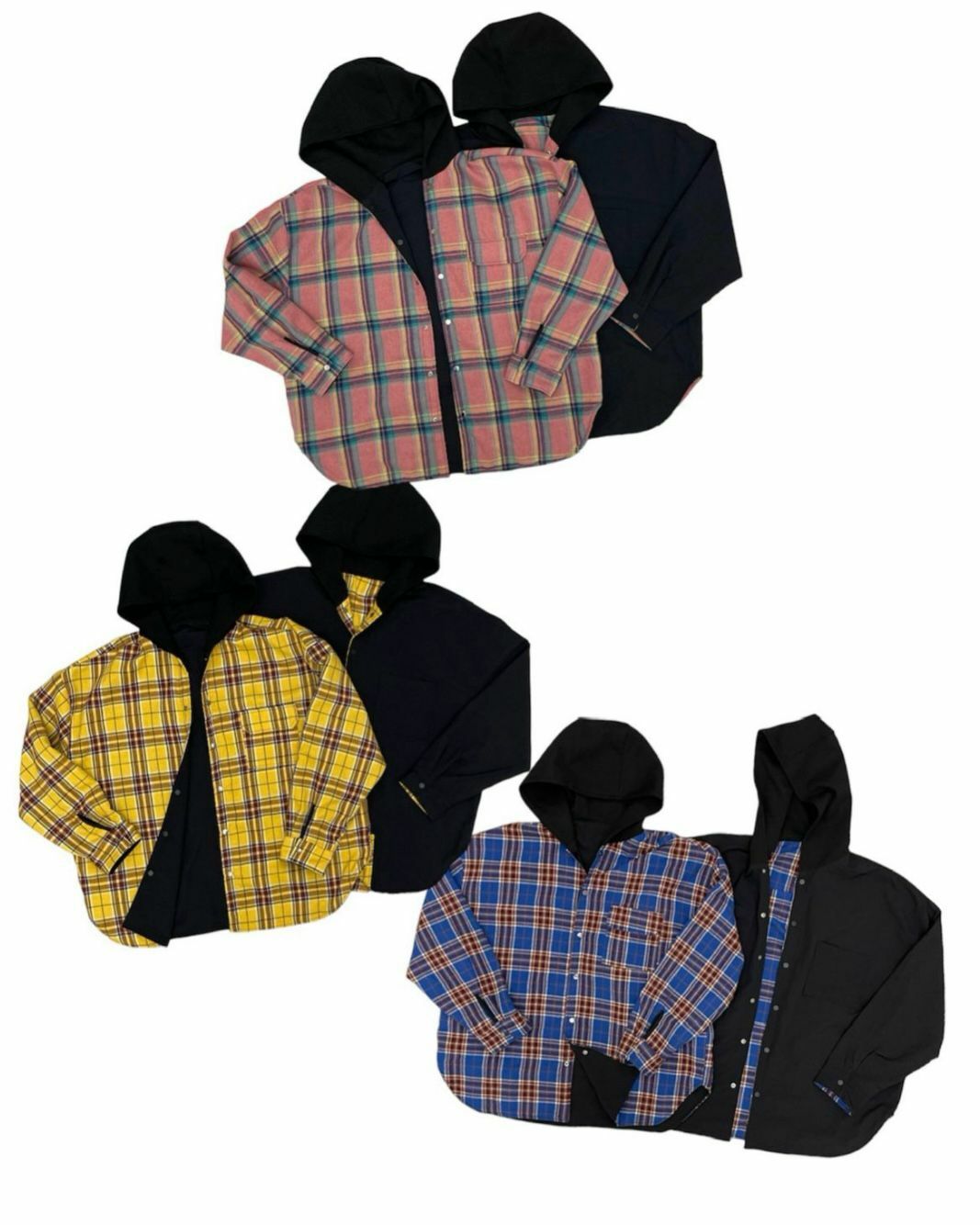 格仔連帽長袖恤衫(雙面) EASY-002S