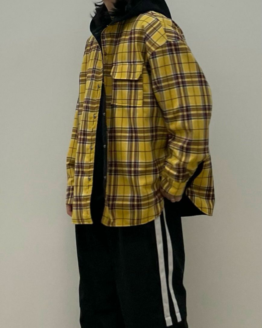 格仔連帽長袖恤衫(雙面) EASY-002S