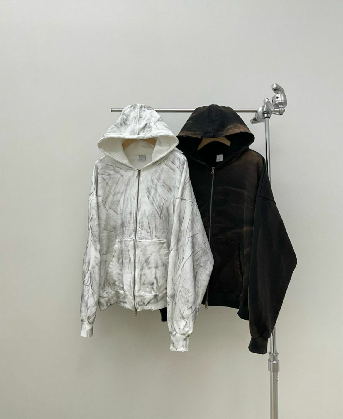 仿污連帽拉鍊外套 EASY-004JK