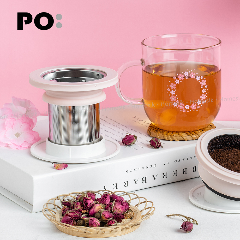 明茗杯 2.0 (粉紅櫻花) PO:14929 多用途玻璃泡茶杯