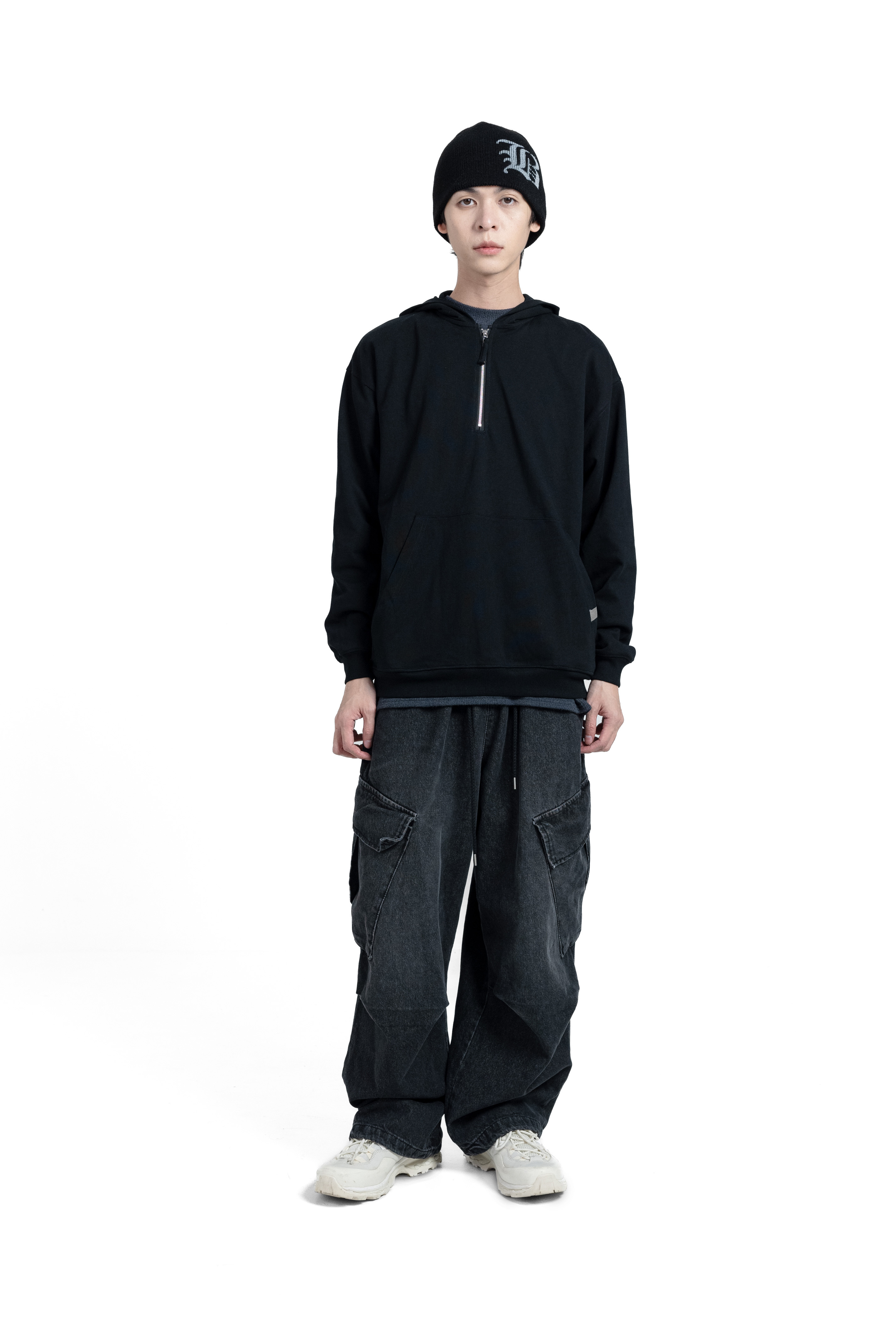 SIMON MADE HL-2303 定番 休閒感 半拉鏈 帽T