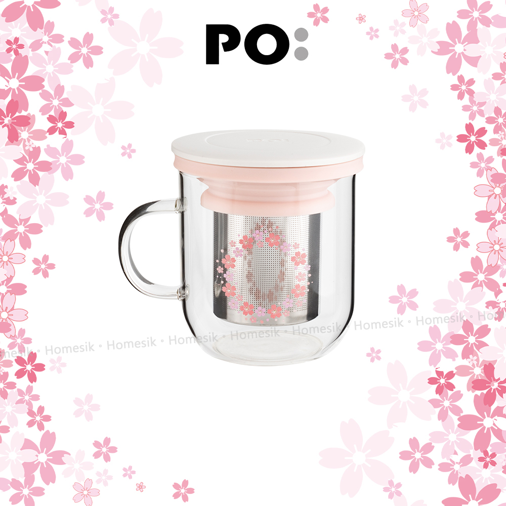 明茗杯 2.0 (粉紅櫻花) PO:14929 多用途玻璃泡茶杯