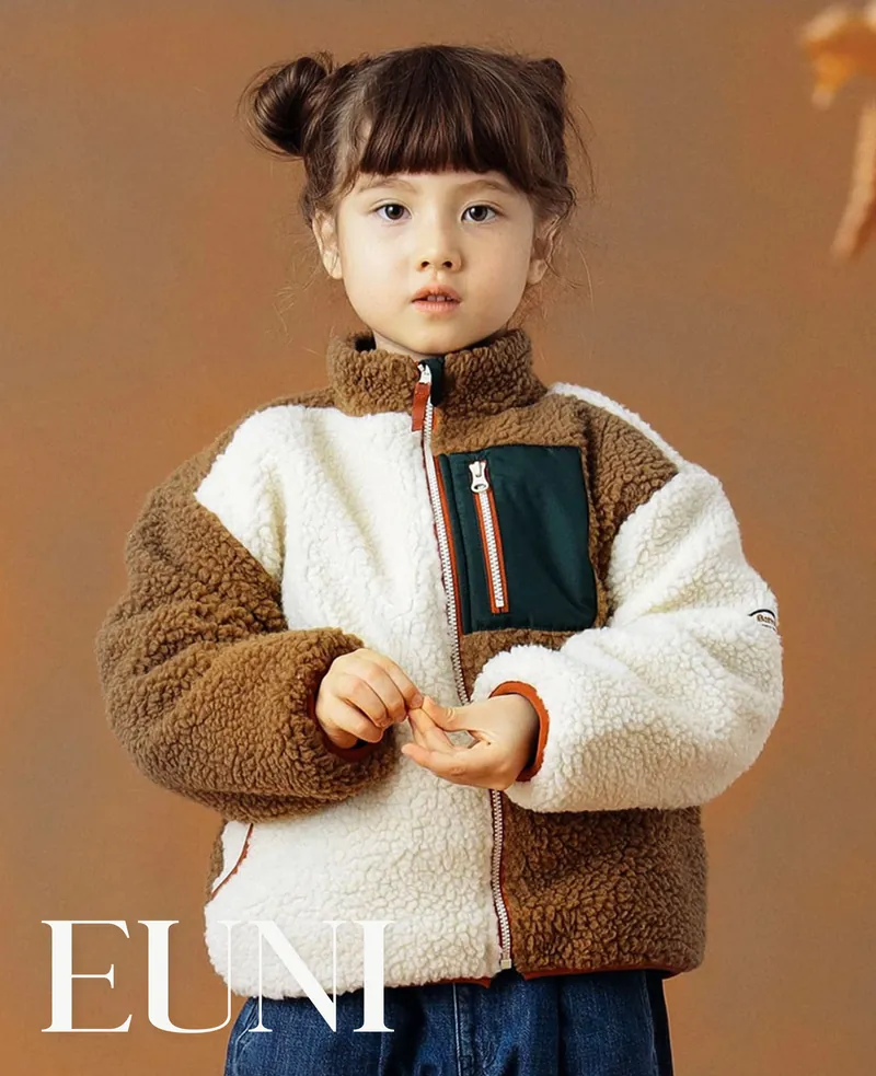 大地翠綠雙面拼接羊羔絨外套