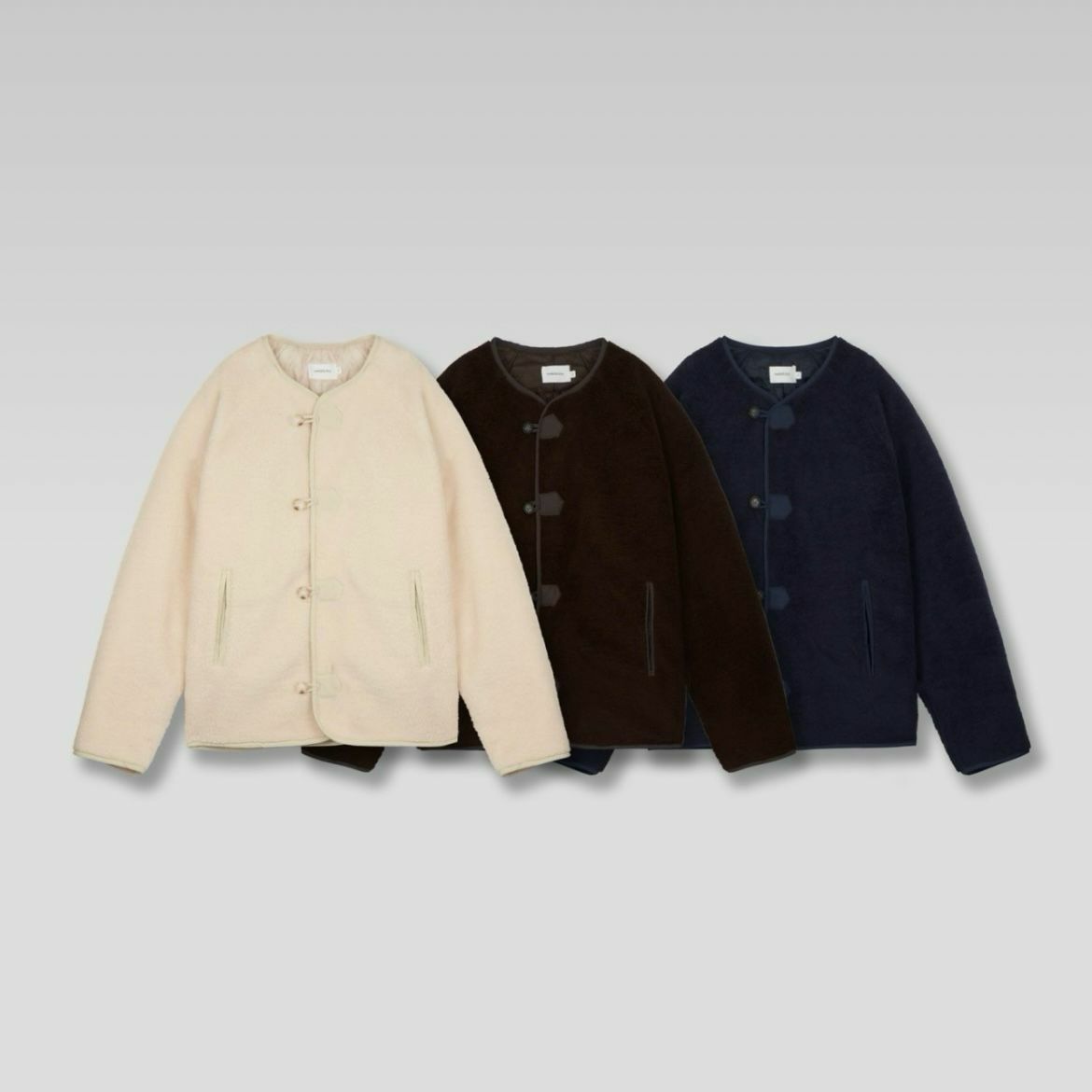 V領絨毛開胸外套(薄夾棉) MARSPEOPLE-011JK