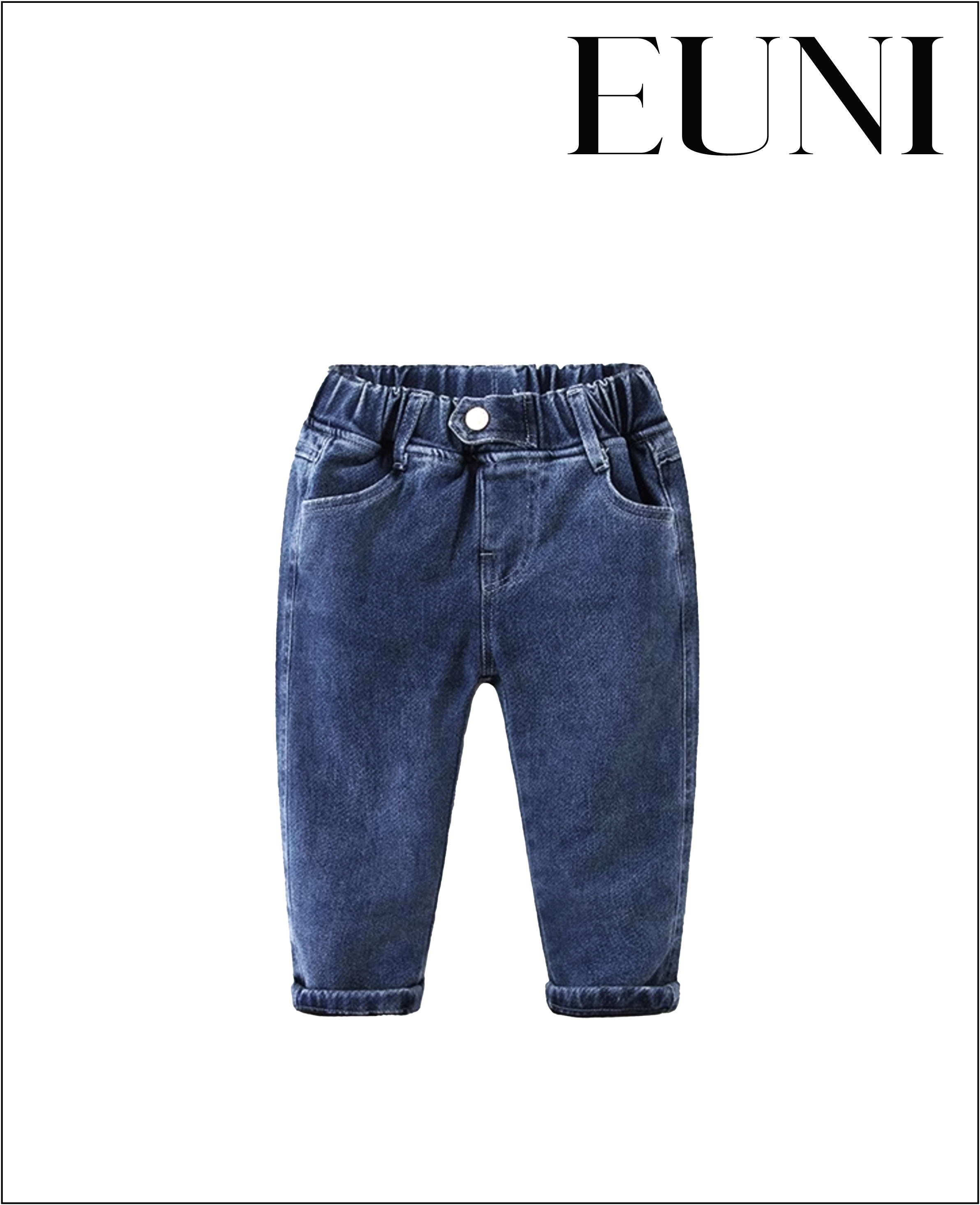 寶寶牛仔藍加厚褲子