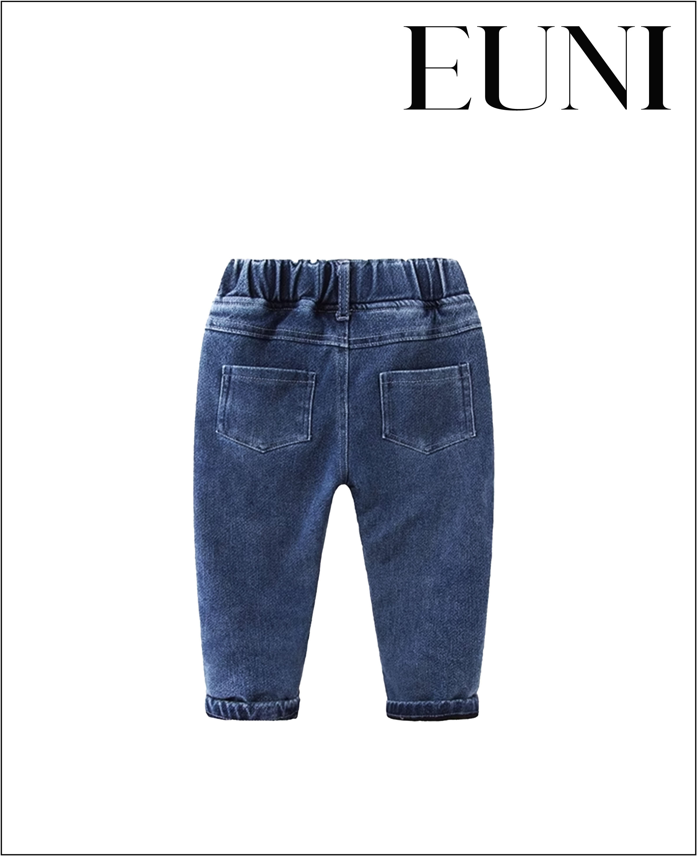 寶寶牛仔藍加厚褲子