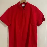 [S] BURBERRY EDDIE EKD MONOGRAM MOTIF COTTON PIQUE POLO SHIRT,BRIGHT RED, 8067588100 (SB119)