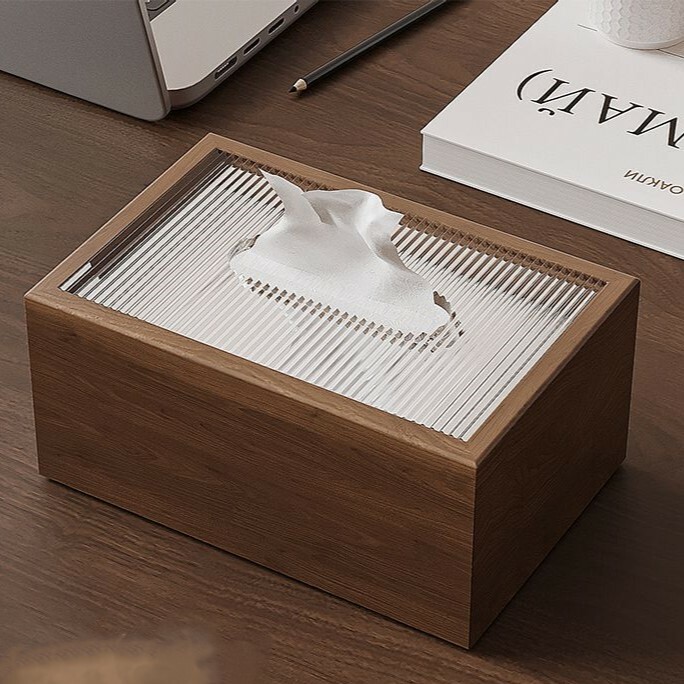 《3610》日式高質感胡桃木面紙盒