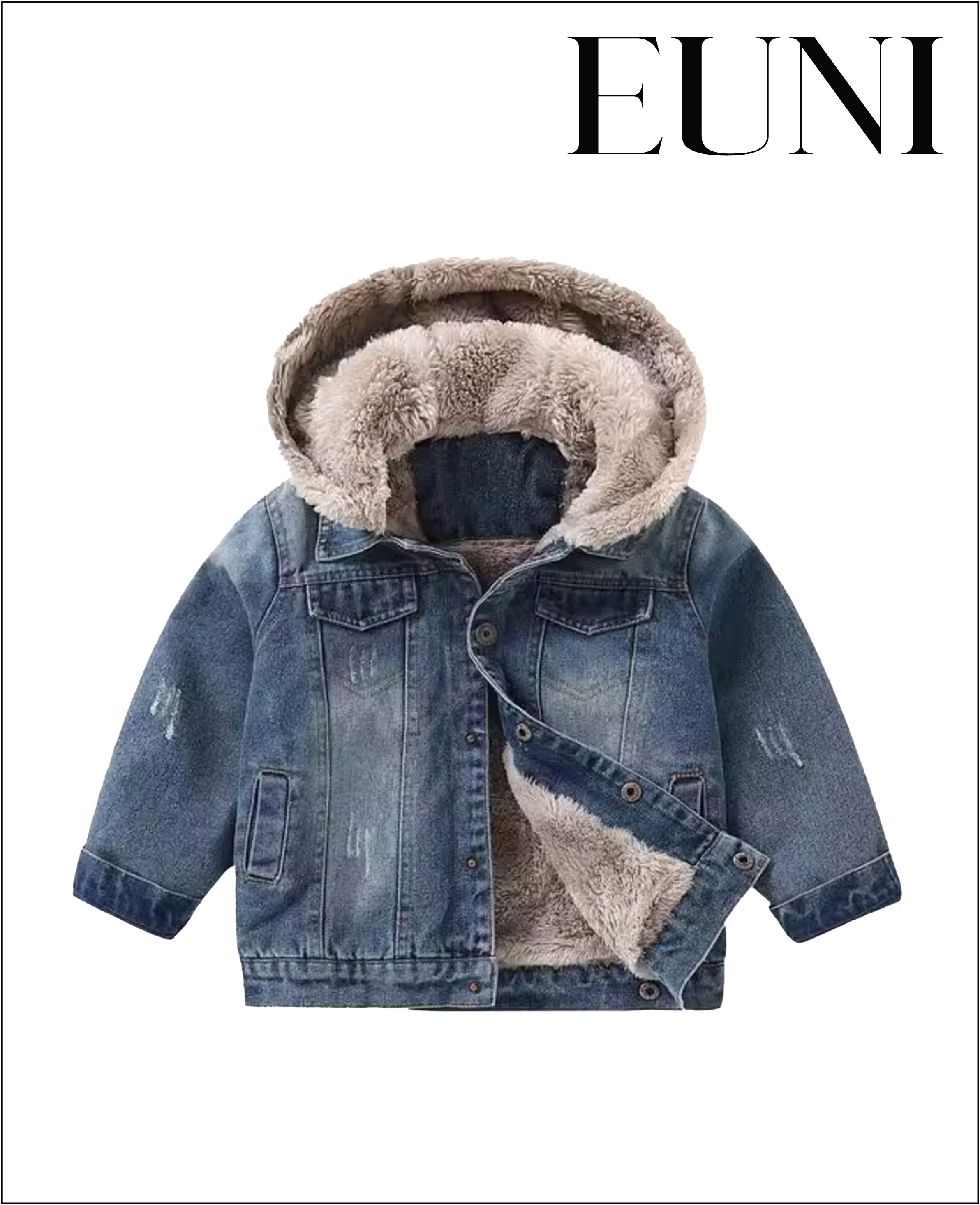 浪漫牛仔連帽加厚外套