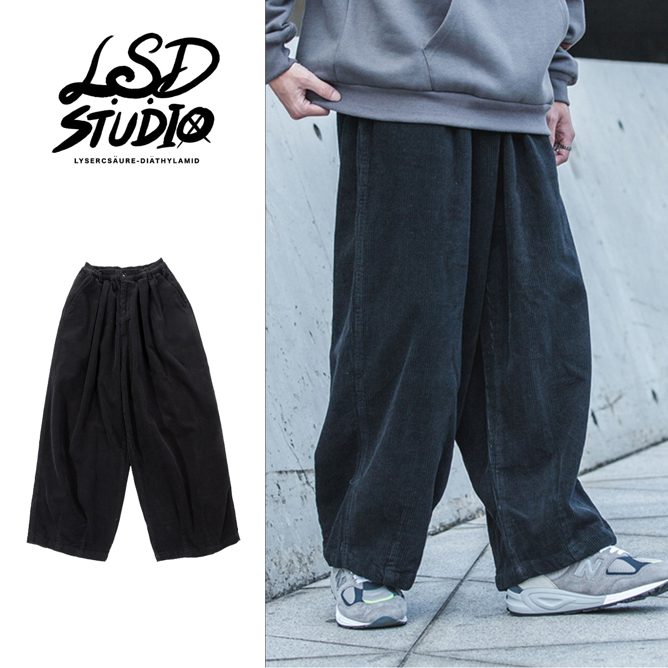 【WPGG007】洗水斜紋布休閒寬褲