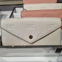 [S] MICHAEL KORS 35F3GTVE7T JET SET TRAVEL LEATHER LG ENV CONTINENTAL,LT CREAM, 196163987019 (SMK730)