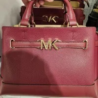 [S] MICHAEL KORS 35S3G6RS1T REED SM CZ BELTED STCHL LEATHER,DARK CHERRY, 196237291820 (SMK743)